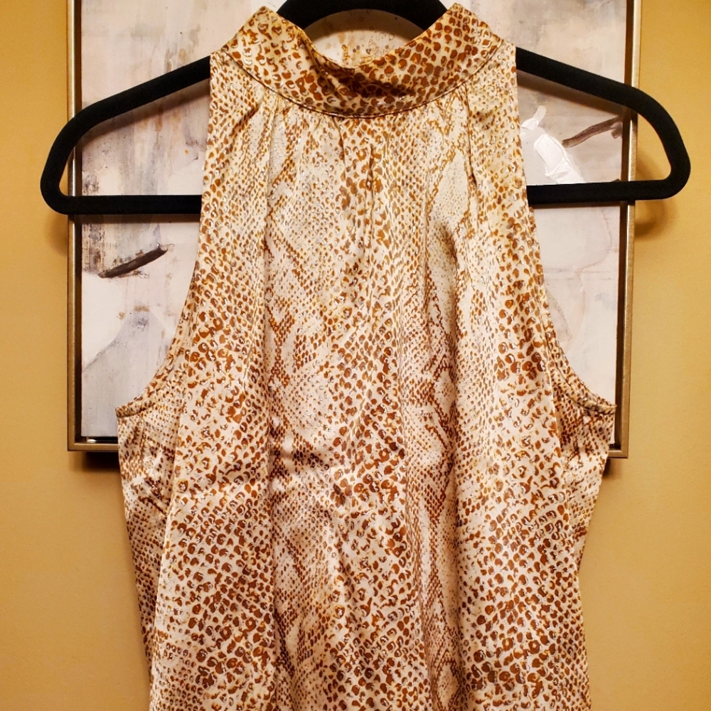 Josie Silk Top, Python Print, Size Small - image 1